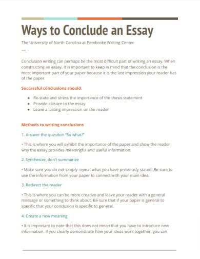 ways to conclude an essay Reader