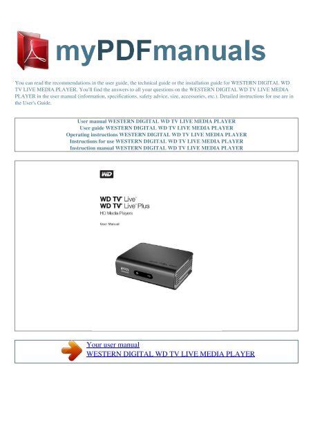 wd live media player manual Reader