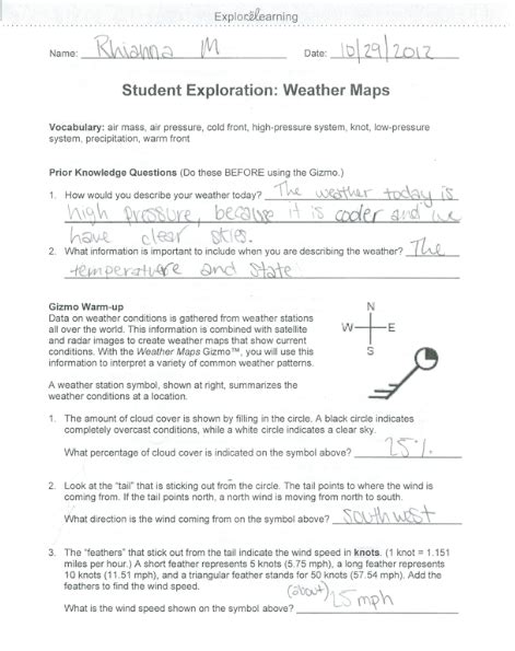 weather map lab answer key Reader