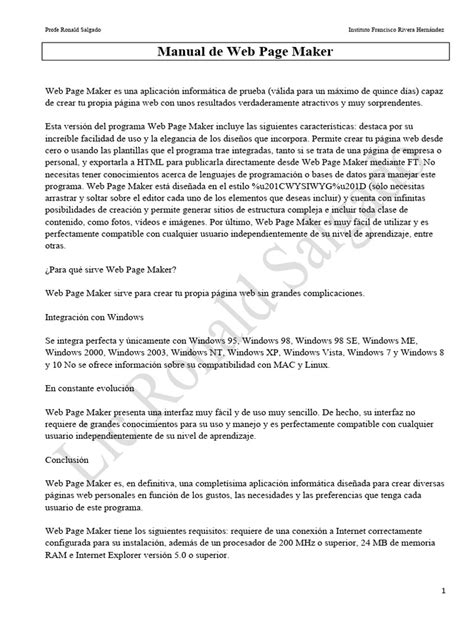 web page maker manual Epub