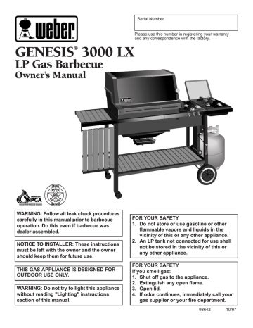 weber genesis 3000 manual PDF