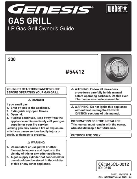 weber genesis e 330 instruction manual PDF