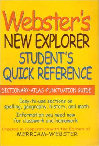 websters new explorer students quick reference Reader