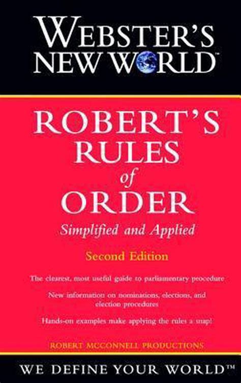 websters new world roberts rules of order simplified and applied 2nd edition Kindle Editon