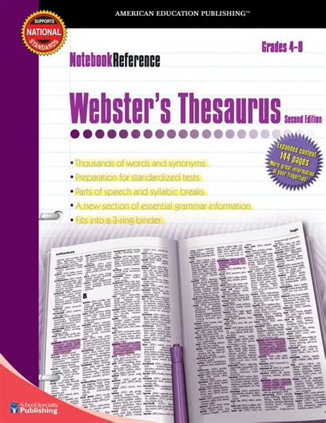websters thesaurus grades 4 8 second edition notebook reference Epub