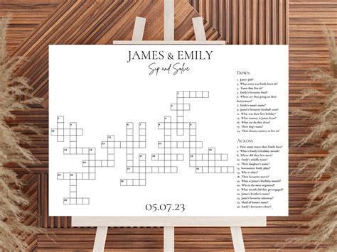 Wedding Crossword Template