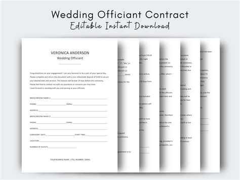wedding-officiant-contract-template Ebook Reader