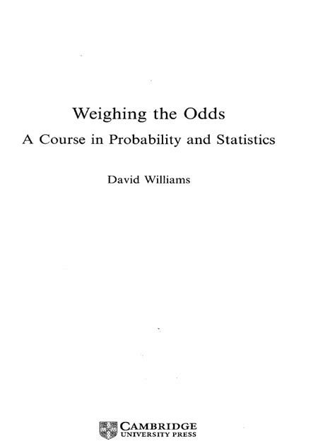 weighing odds course in probability and PDF