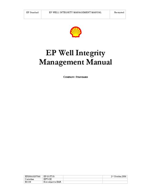 well integrity management manual pdf Doc