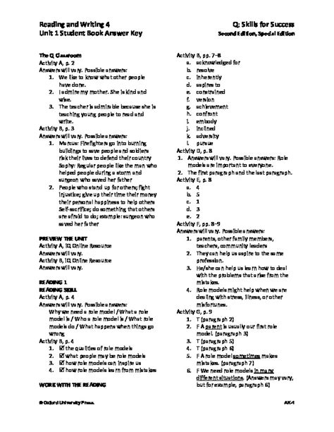 well read 4 answer key PDF