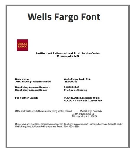 wells fargo letterhead template Ebook Reader