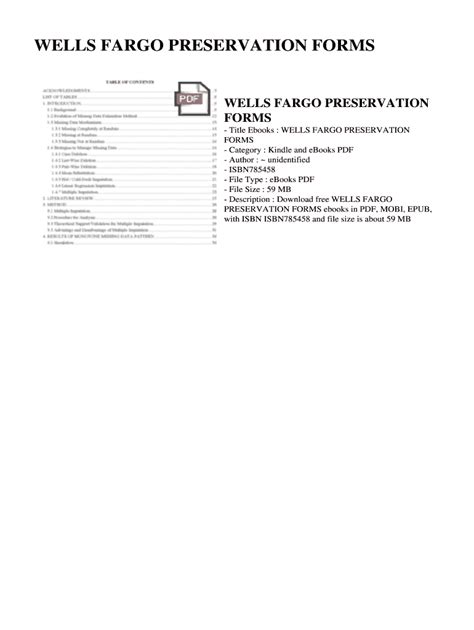 wells fargo preservation forms PDF