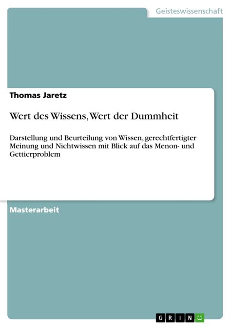 wert wissens dummheit gerechtfertigter gettierproblem PDF