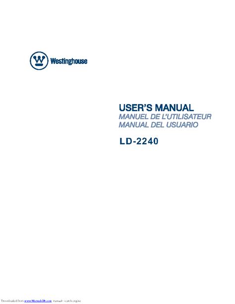 westinghouse ld 2240 tvs owners manual Doc