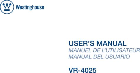 westinghouse vr 4025 manual Epub