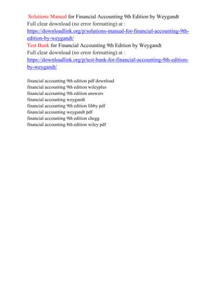 weygandt financial accounting 8e solutions manual Doc