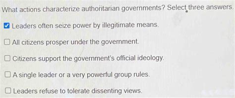 what actions characterize authoritarian governments