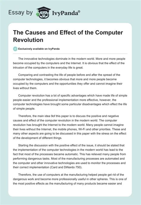 what are the causes effect of the computer revolution essay Doc