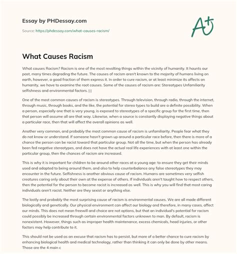 what causes racism essay Epub