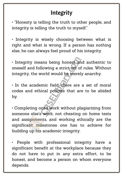 what does integrity mean to you essay PDF