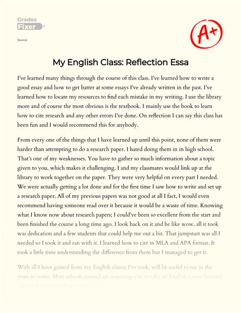 what i have learned in class essay Reader