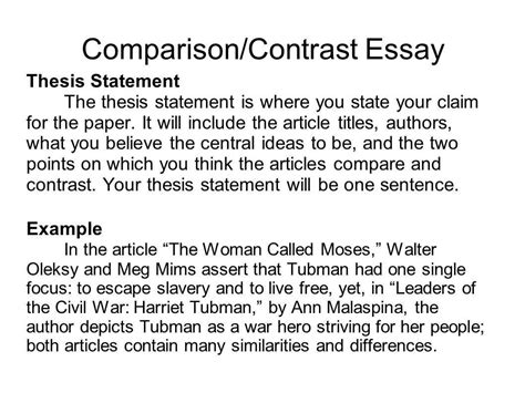 what is a comparison essay Doc