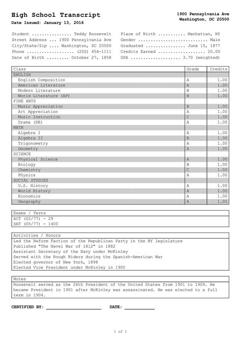 what is a transcript for a job