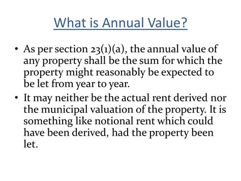 what is annual value of property