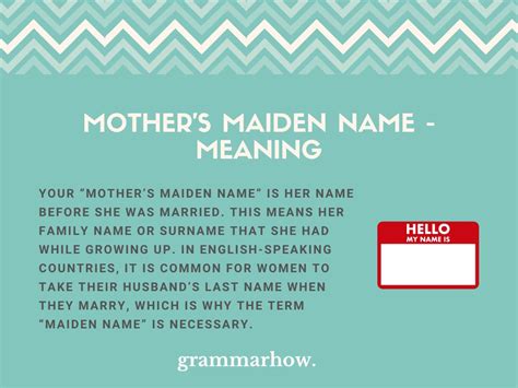 what is the mother's maiden name