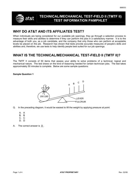 what kind of questions are on the at t tmtf ii test Ebook Kindle Editon