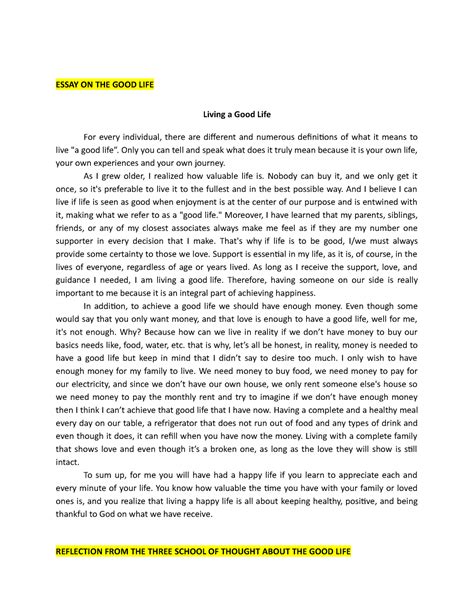 what life means to you essay Epub