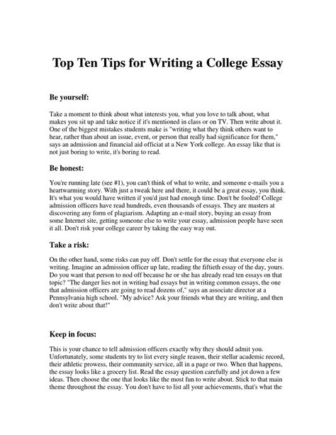 what should you write about in a college essay Epub
