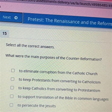 what were the main purposes of the counter reformation