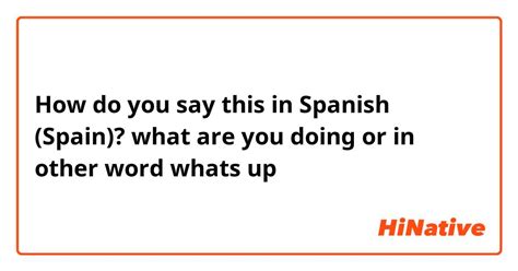 whats in spanish