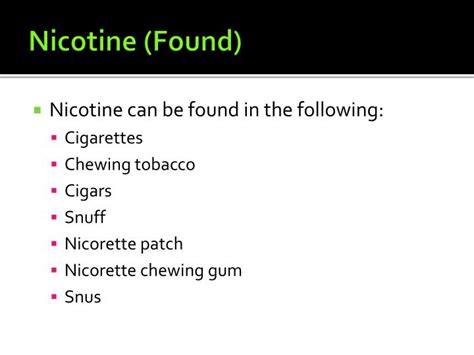 where is nicotine found