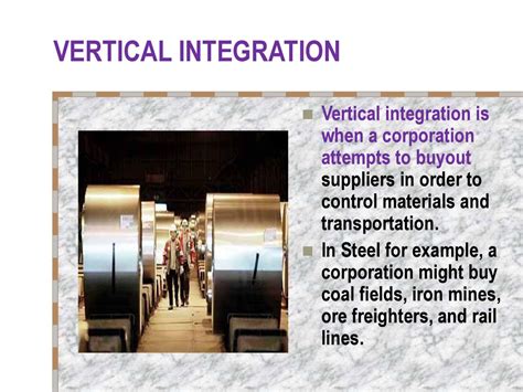 which integration buy out suppliers to control cost of materials