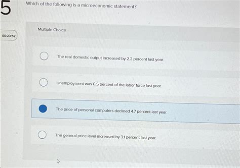 which of the following is a microeconomic statement