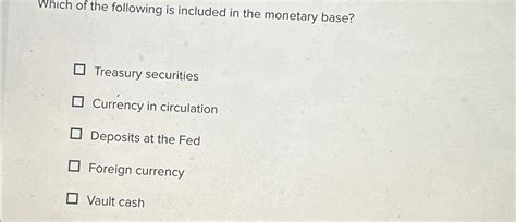 which of the following is included in the monetary base