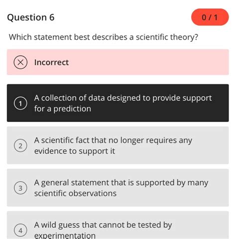which statement best describes a scientific theory