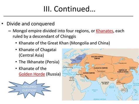 which statement correctly defines the khanates of the thirteenth century
