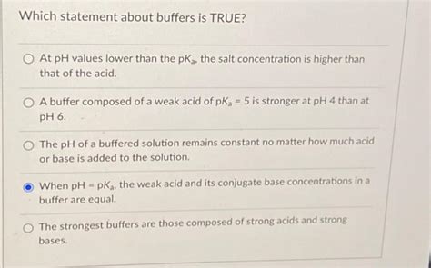 which statement is true of ph buffers