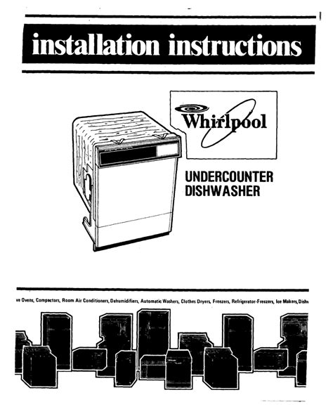 whirlpool dishwasher installation manual Kindle Editon