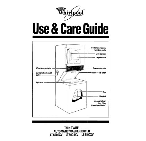 whirlpool duet washer and dryer user manual Reader