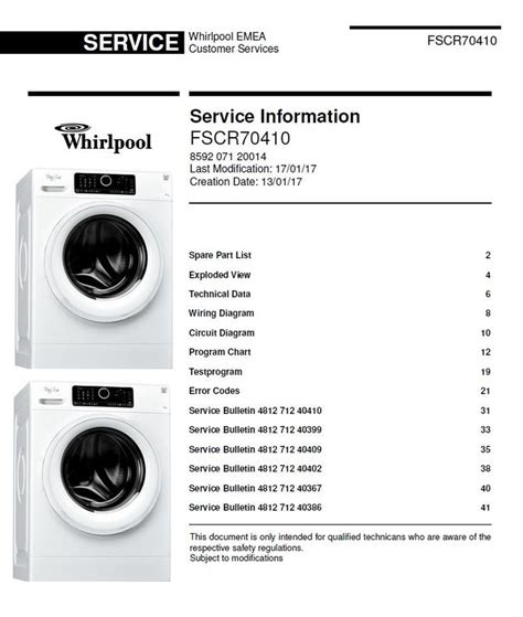 whirlpool duet washing machine service manual PDF