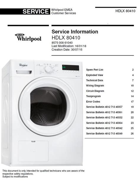 whirlpool estate dryer repair manual PDF