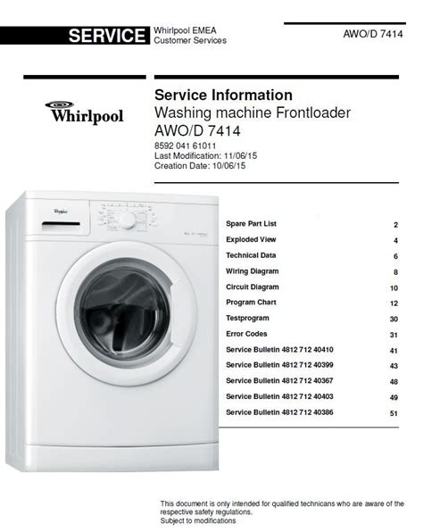 whirlpool front loader user manual PDF