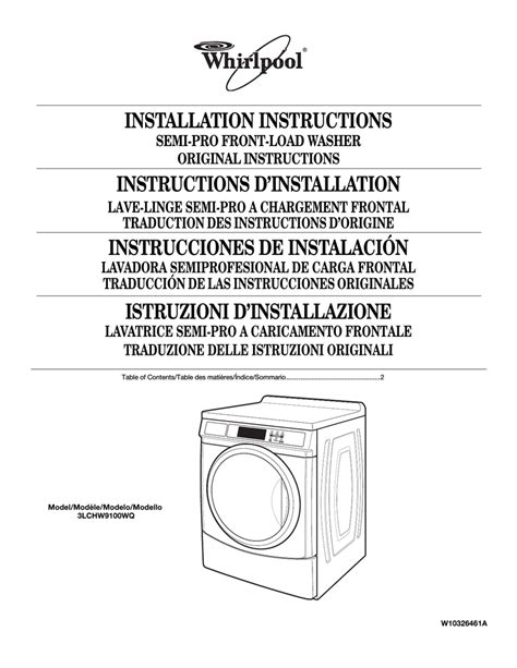 whirlpool front loader user manual PDF