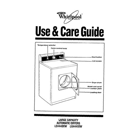 whirlpool gas dryer repair manual pdf Reader