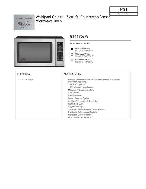 whirlpool gold microwave manual pdf Reader