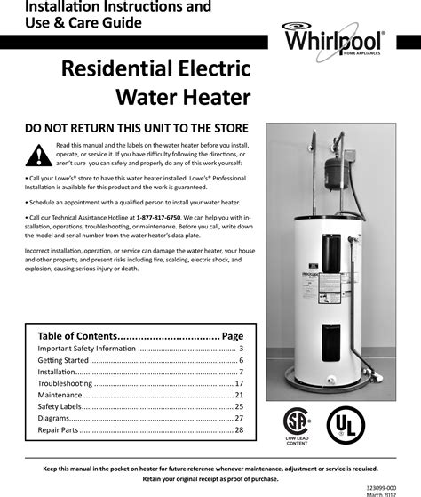 whirlpool heating system user manual PDF